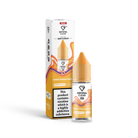 White Peach Razz Nic Salt E-Liquid by Crystal Clear Bar