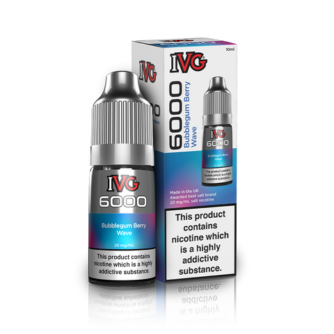 Bubblegum Berry Wave Nic Salt E-Liquid by IVG 6000