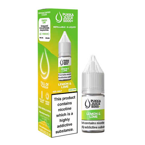 Lemon & Lime Nic Salt E-Liquid by Pukka Juice 5000+