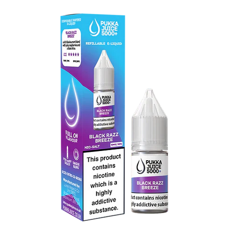 Black Razz Breeze Nic Salt E-Liquid by Pukka Juice 5000+