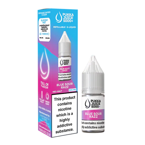 Blue Sour Razz Nic Salt E-Liquid by Pukka Juice 5000+