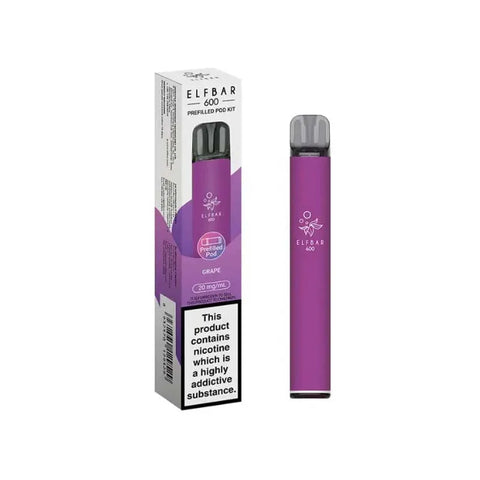 Elf Bar 600 Prefilled Pod Vape Kit - Grape