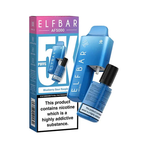 elf bar af5000 prefilled pod vape kit - blueberry-sour-raspberry