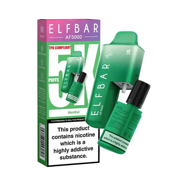 elf bar af5000 prefilled pod vape kit - menthol