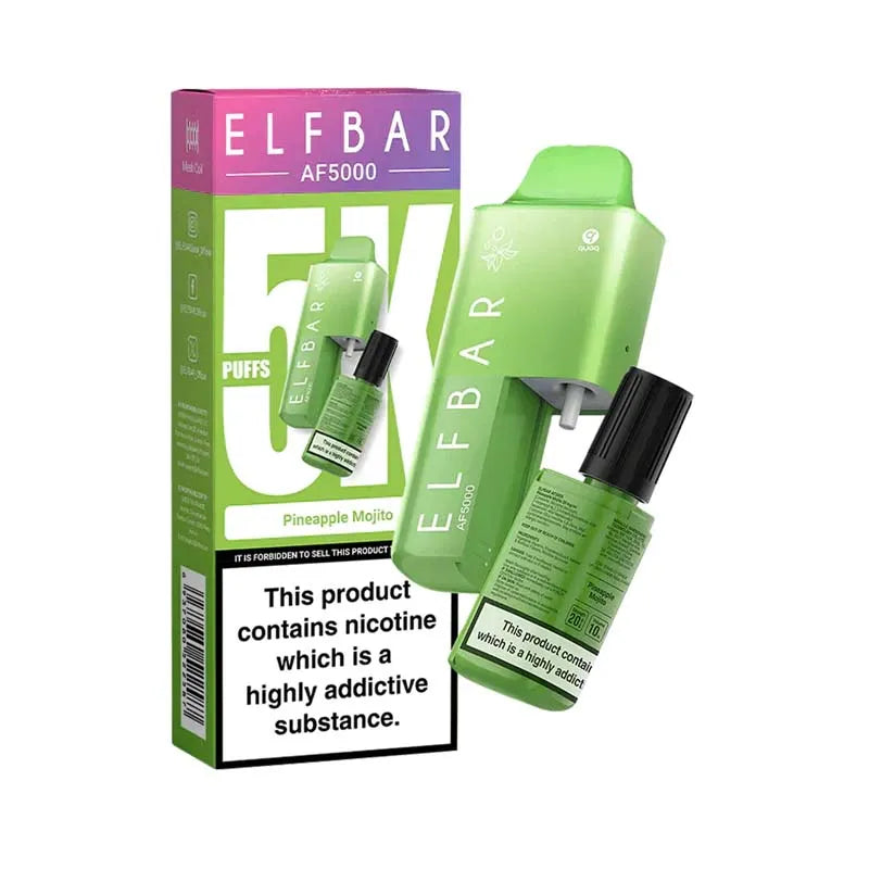 elf bar af5000 prefilled pod vape kit - pineapple-mojito