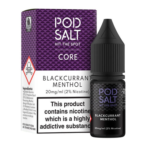 Blackcurrant Menthol Nic Salt E-Liquid by Pod Salt Core
