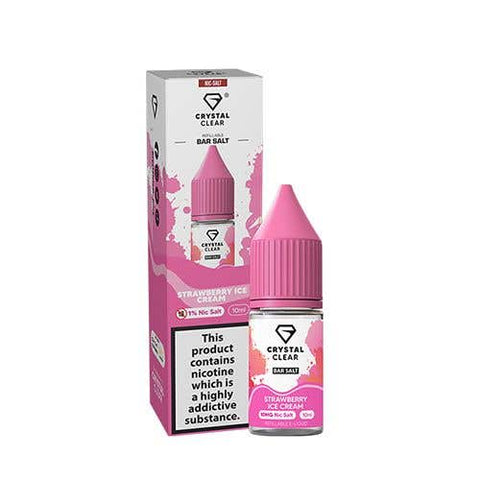 Strawberry Ice Cream Nic Salt E-Liquid by Crystal Clear Bar